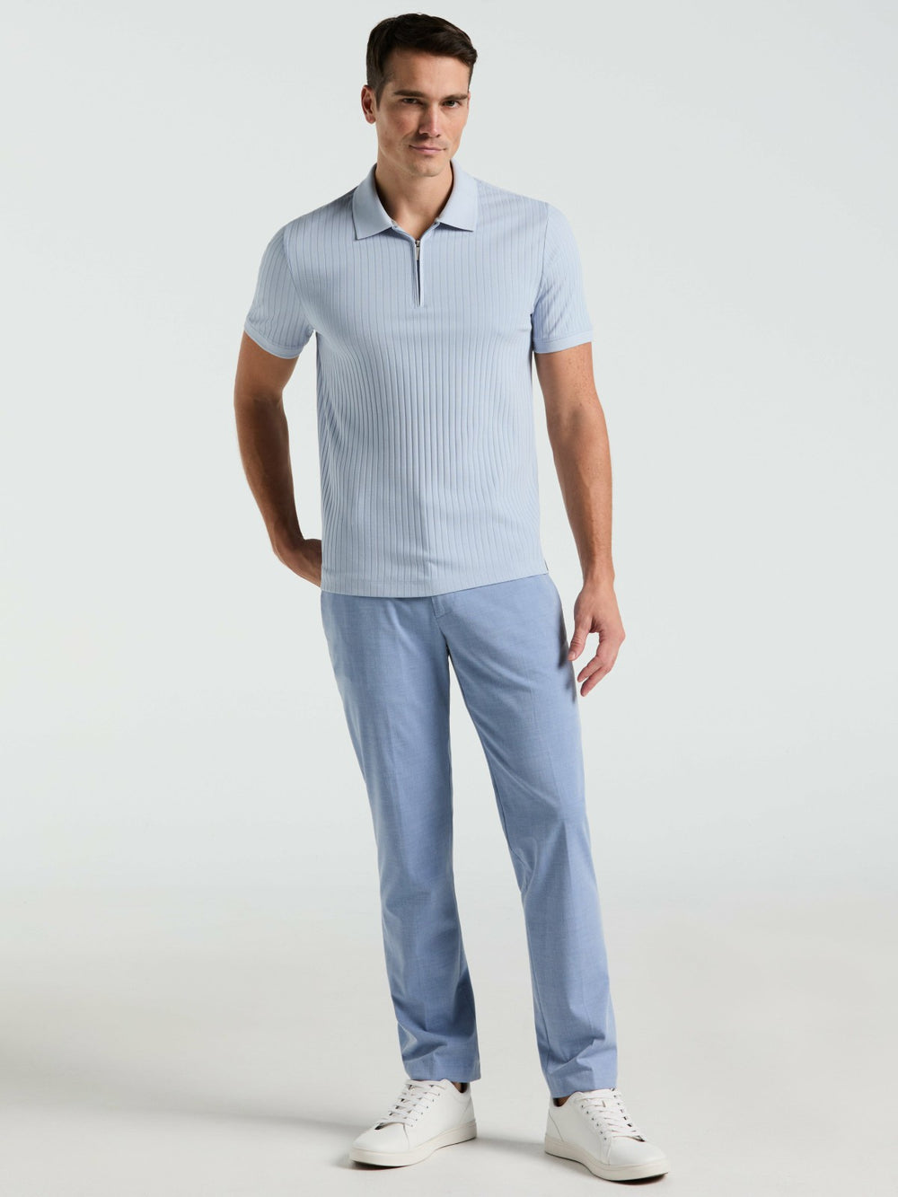 Quarter Zip Ribbed Polo