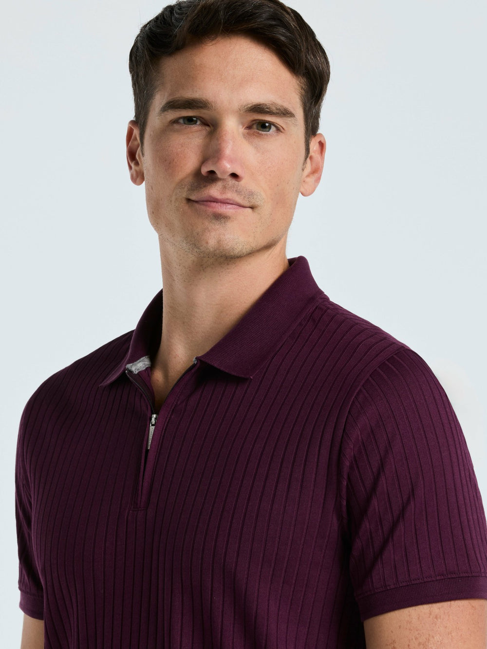 Quarter Zip Ribbed Polo