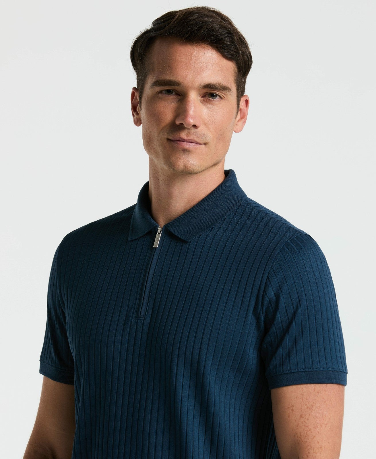 Quarter Zip Ribbed Polo