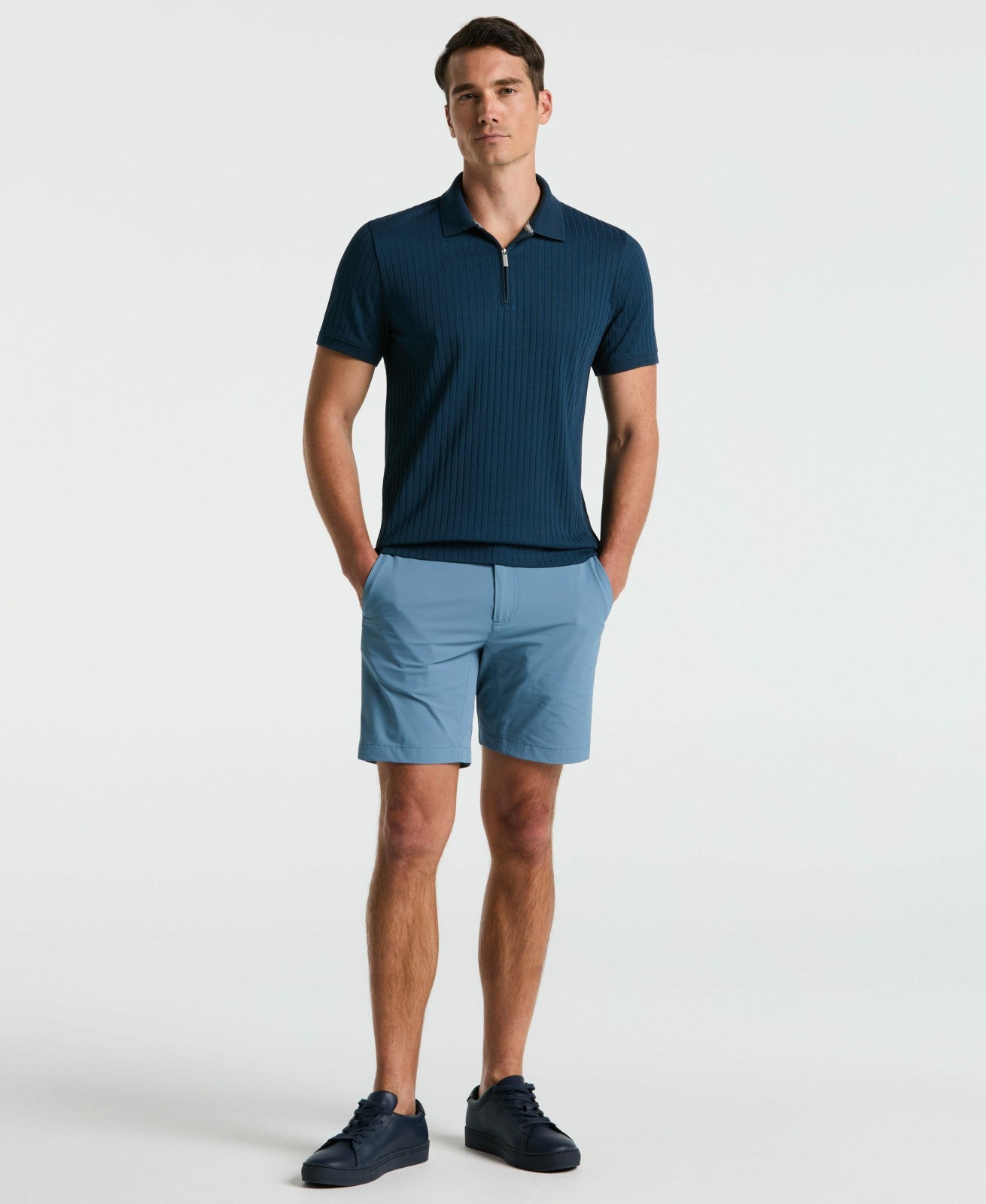 Quarter Zip Ribbed Polo