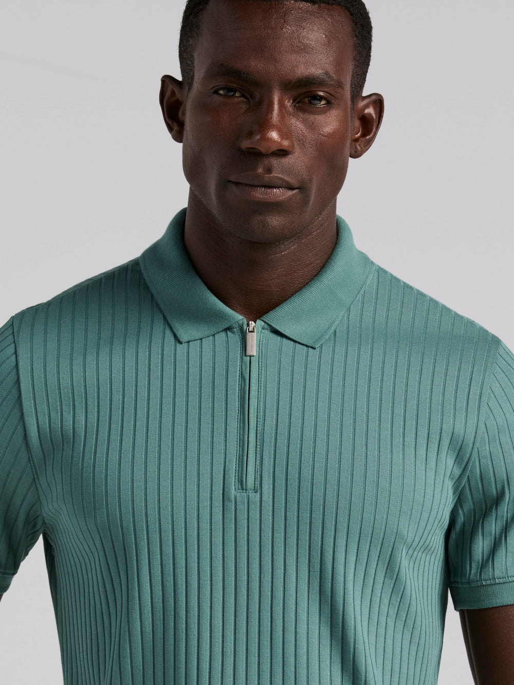 Quarter Zip Ribbed Polo