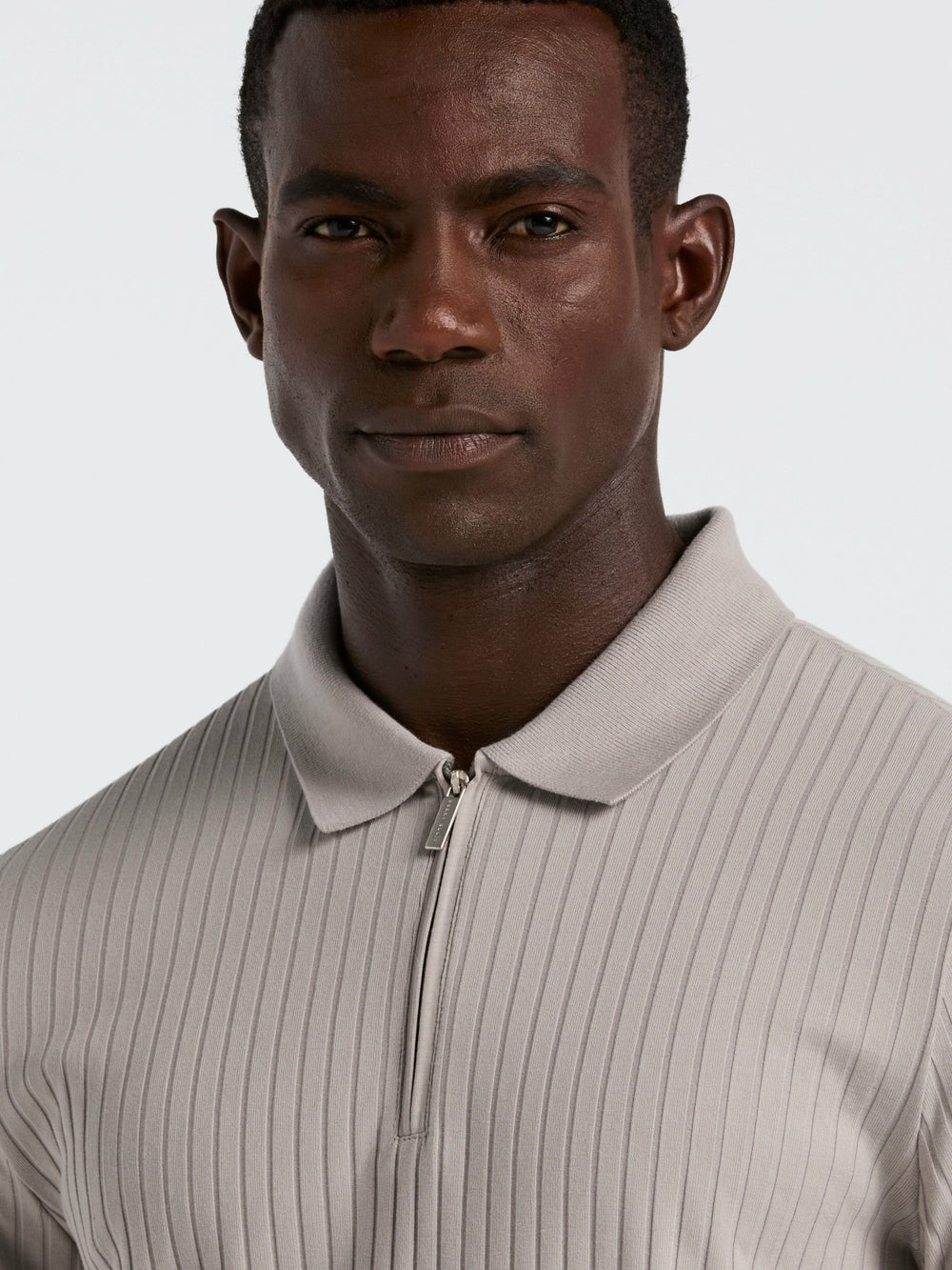 Quarter Zip Ribbed Polo