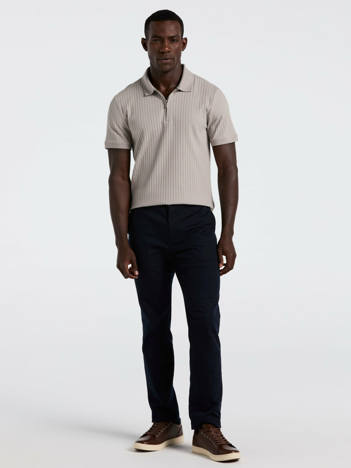 Quarter Zip Ribbed Polo