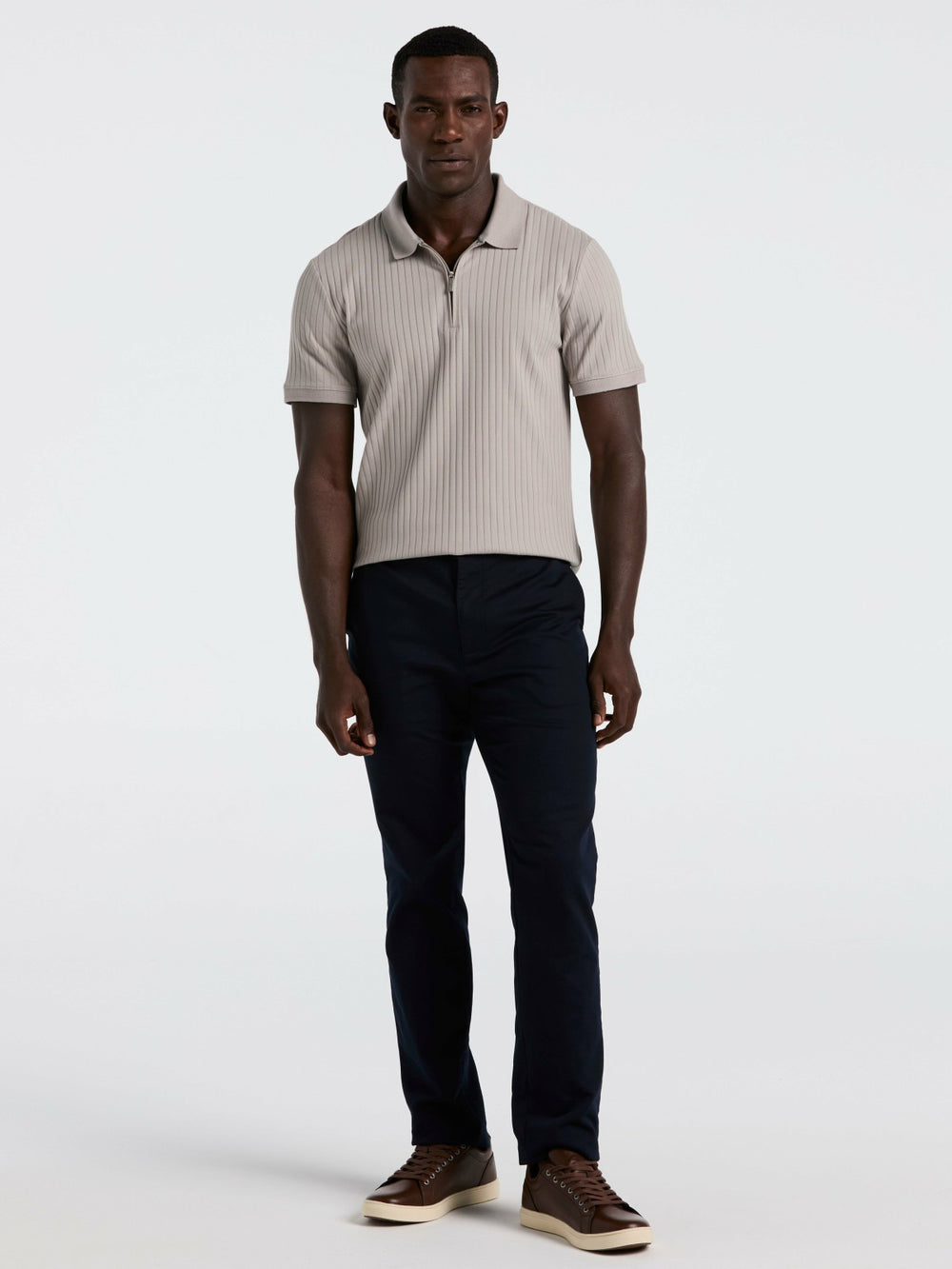 Quarter Zip Ribbed Polo