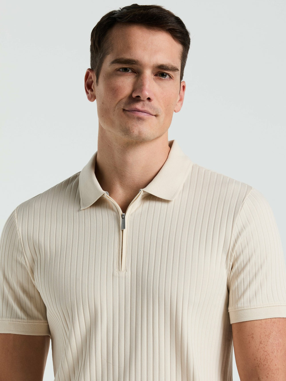 Quarter Zip Ribbed Polo
