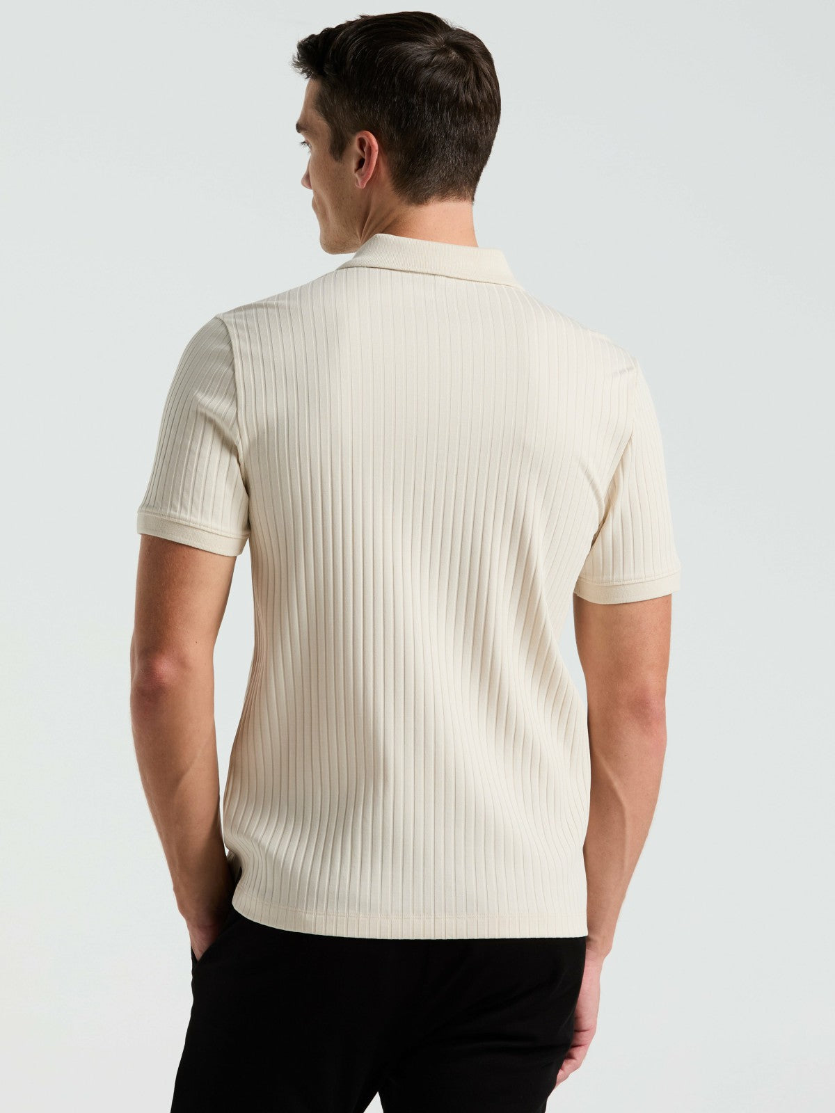 Quarter Zip Ribbed Polo