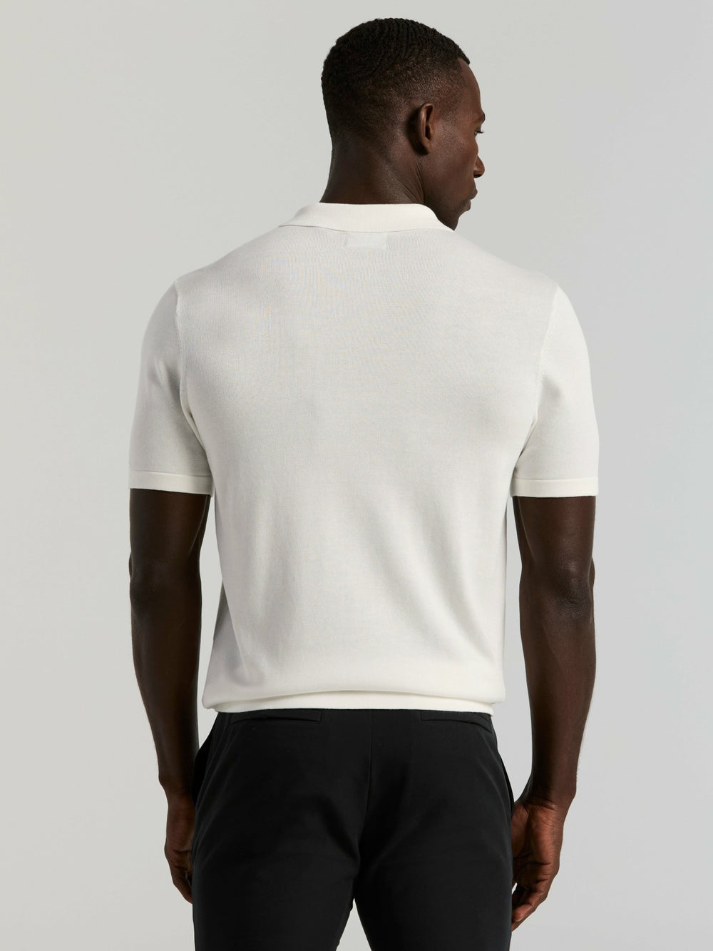 Cotton Modal Striped Zip Sweater Polo