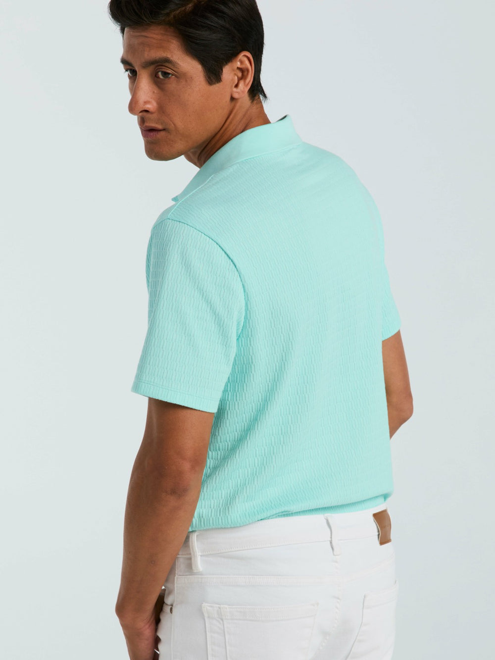 Geometric Jacquard Polo Shirt