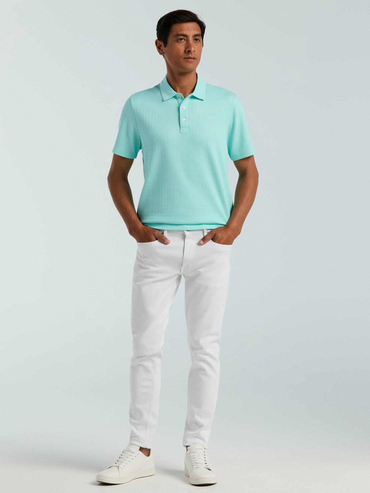 Geometric Jacquard Polo Shirt