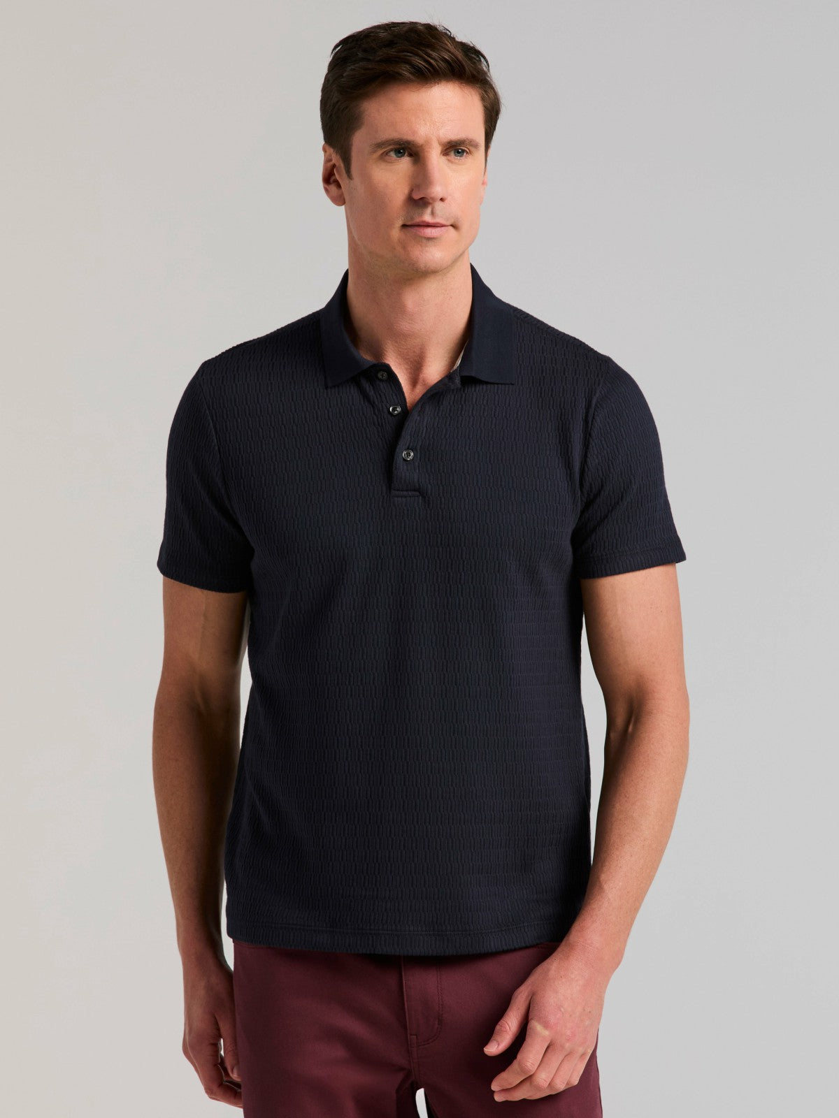 Geometric Jacquard Polo Shirt