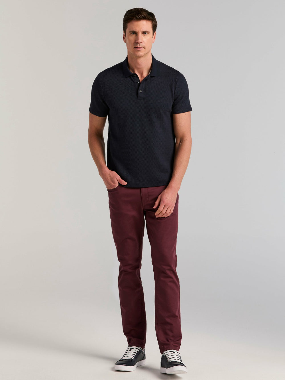 Geometric Jacquard Polo Shirt
