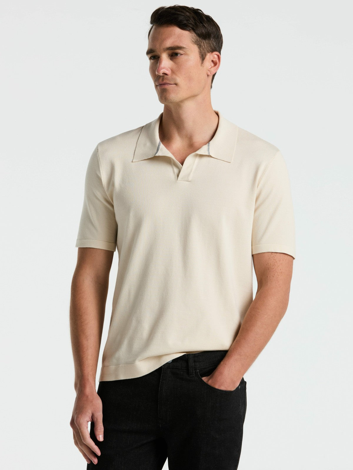 Tech Knit Open Collar Sweater Polo