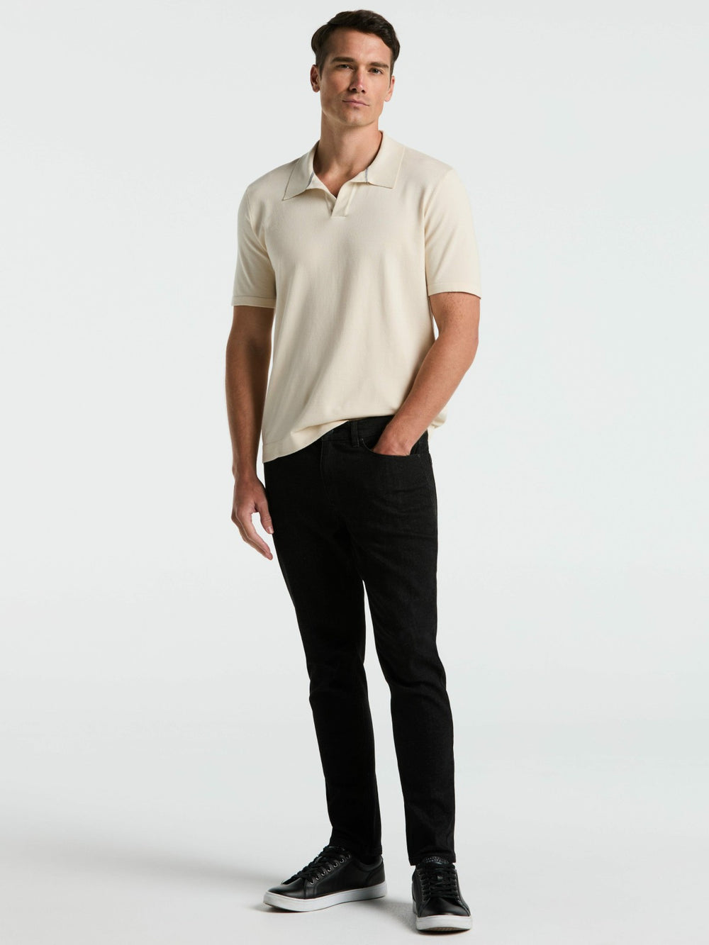 Tech Knit Open Collar Sweater Polo