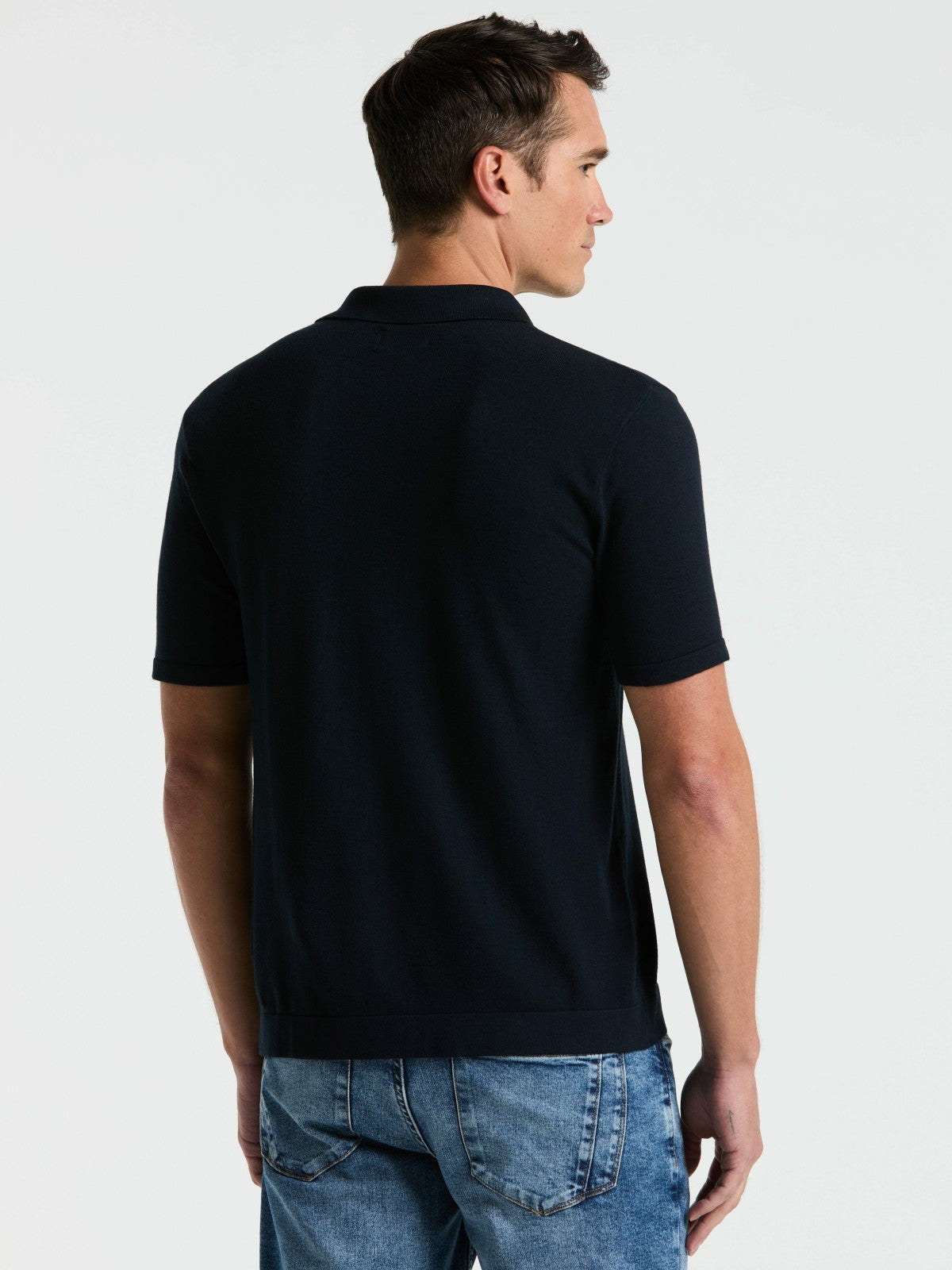 Tech Knit Open Collar Sweater Polo