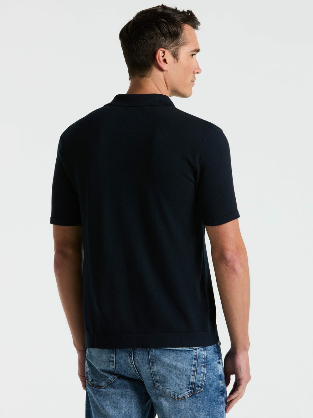Tech Knit Open Collar Sweater Polo