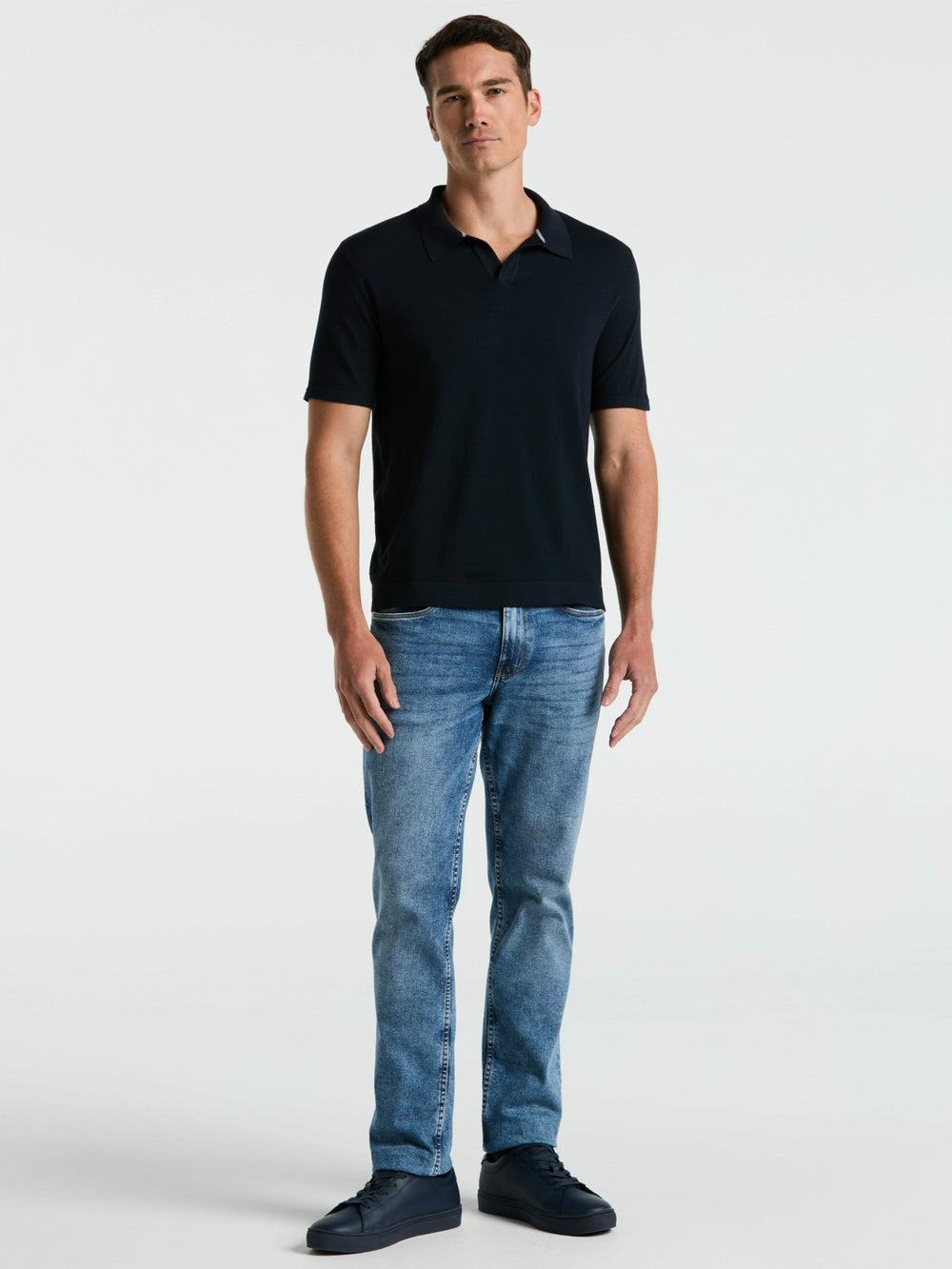 Tech Knit Open Collar Sweater Polo