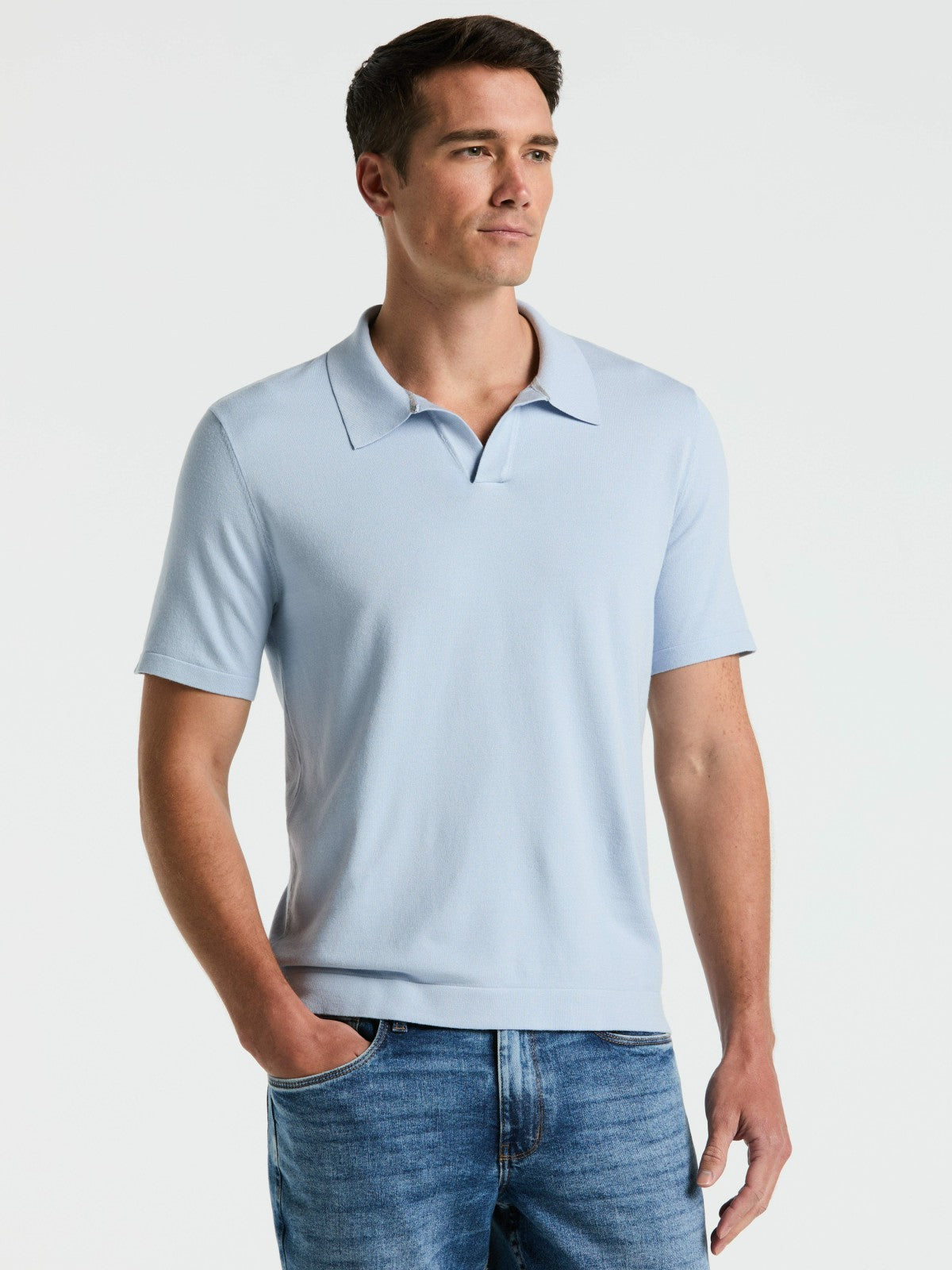 Tech Knit Open Collar Sweater Polo