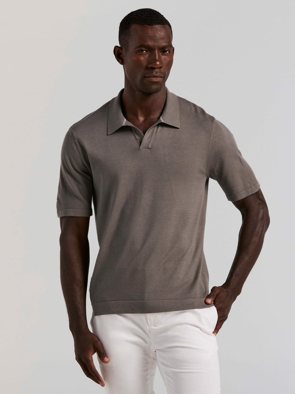Tech Knit Open Collar Sweater Polo
