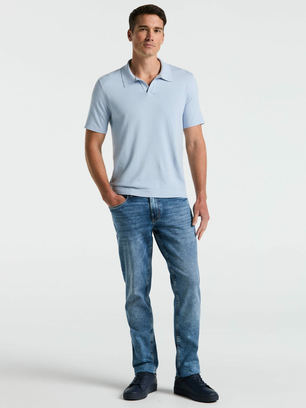 Tech Knit Open Collar Sweater Polo