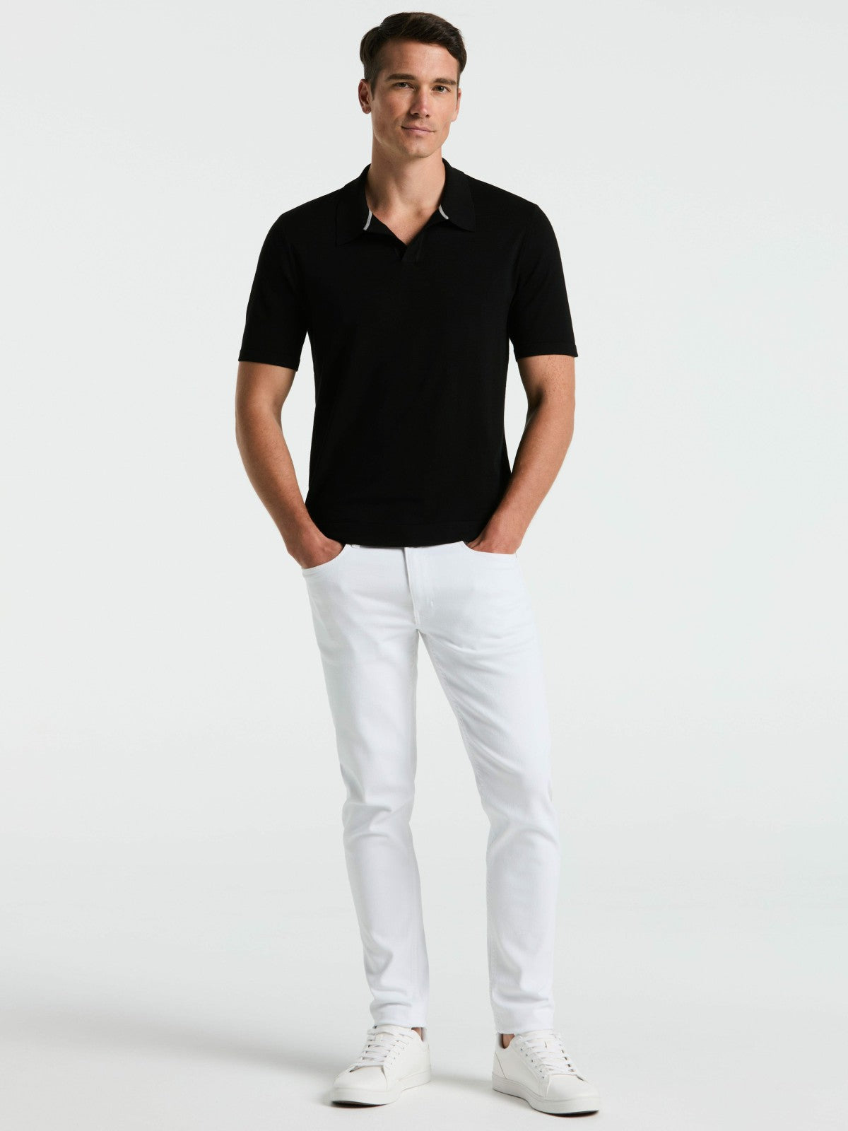 Tech Knit Open Collar Sweater Polo