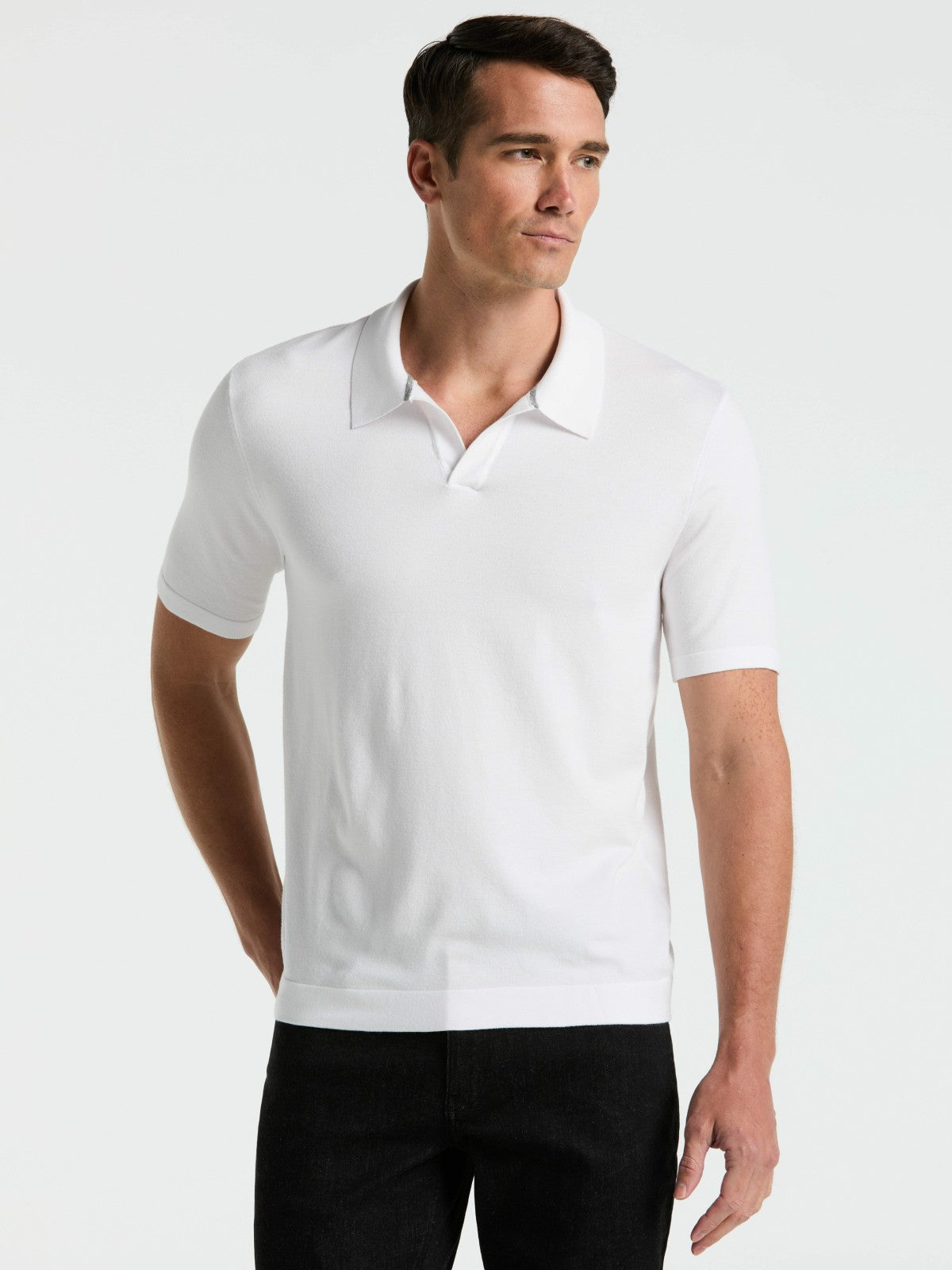 Tech Knit Open Collar Sweater Polo