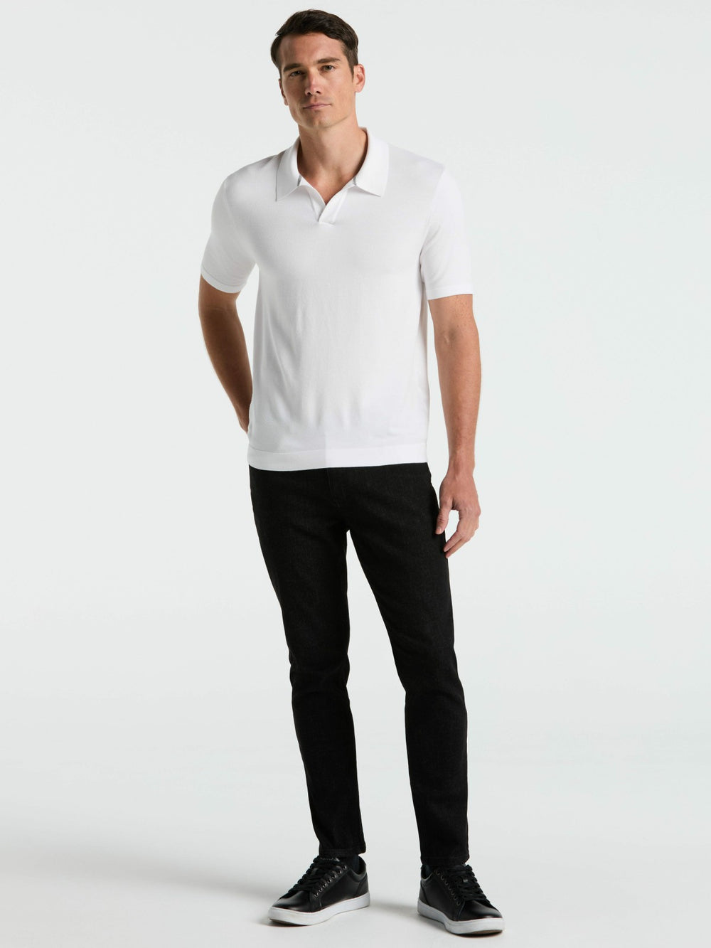 Tech Knit Open Collar Sweater Polo