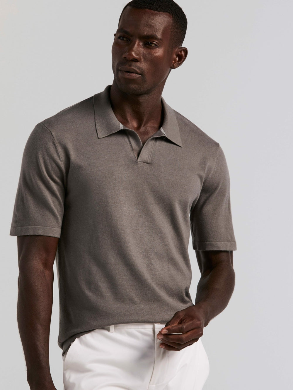 Tech Knit Open Collar Sweater Polo