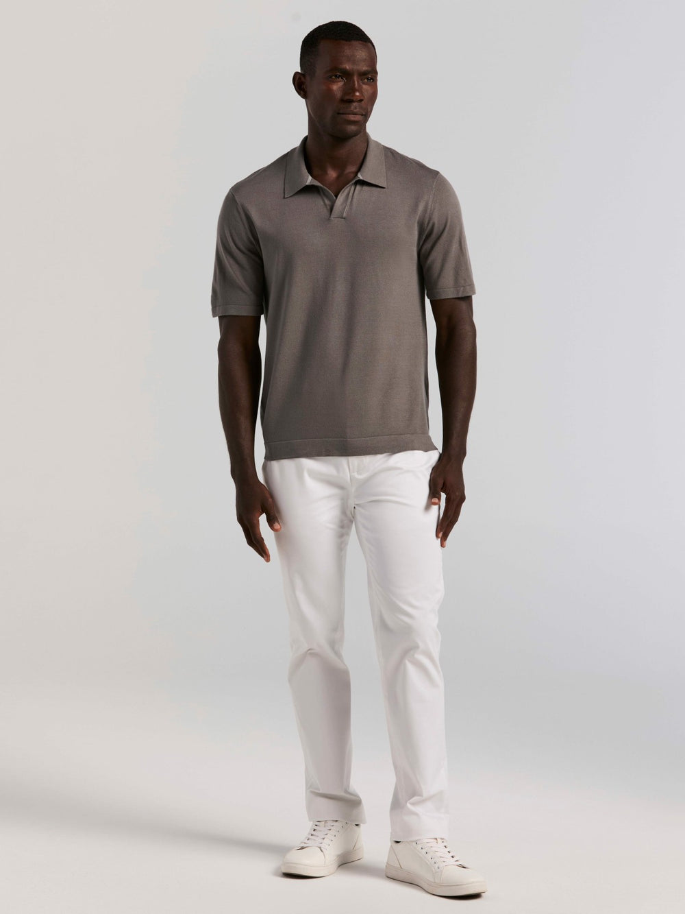 Tech Knit Open Collar Sweater Polo