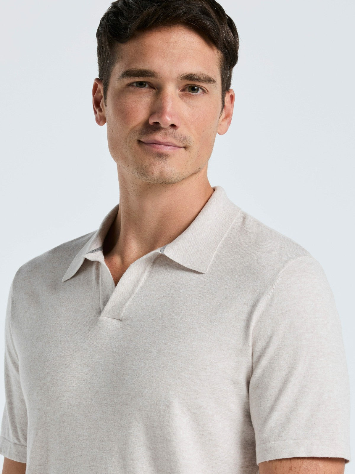 Tech Knit Open Collar Sweater Polo
