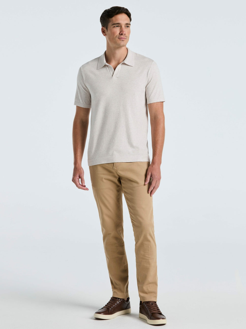 Tech Knit Open Collar Sweater Polo