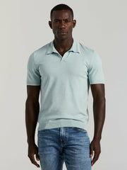 Tech Knit Open Collar Tipped Sweater Polo