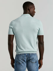 Tech Knit Open Collar Tipped Sweater Polo