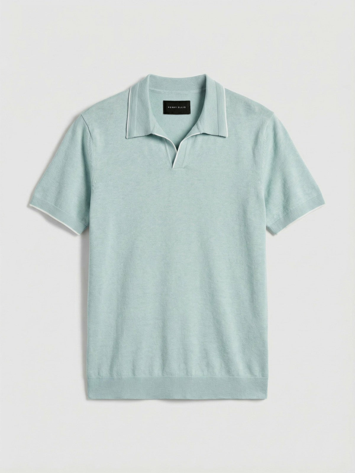 Tech Knit Open Collar Tipped Sweater Polo