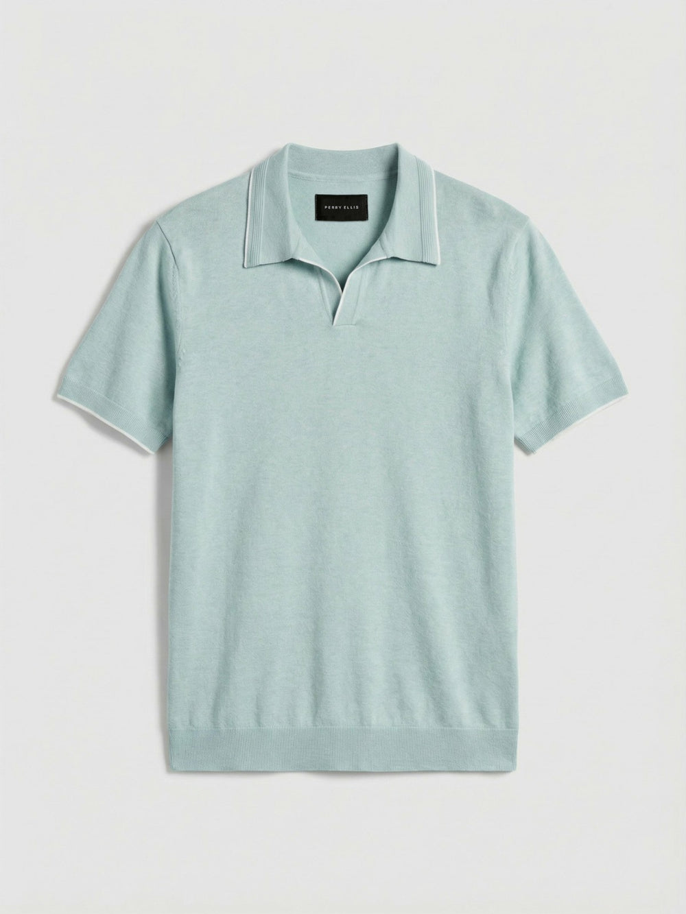 Tech Knit Open Collar Tipped Sweater Polo