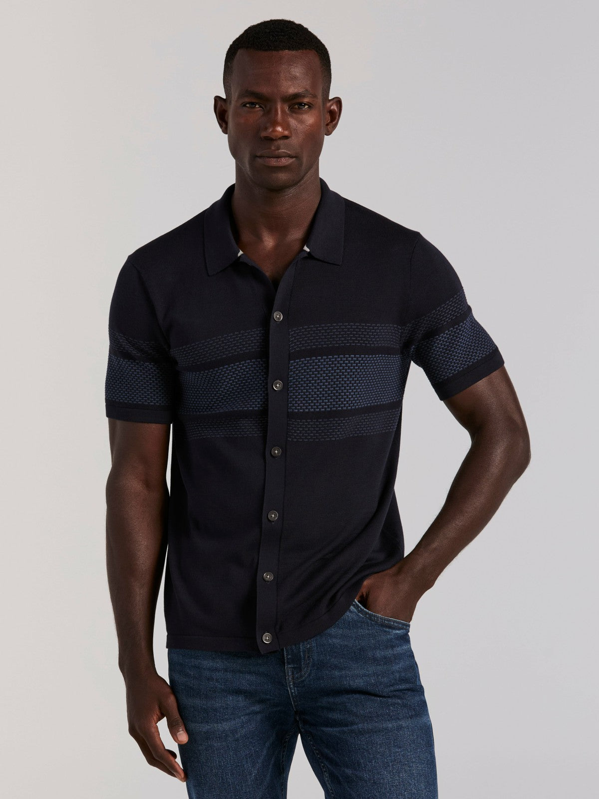 Cotton Modal Textured Button Front Sweater