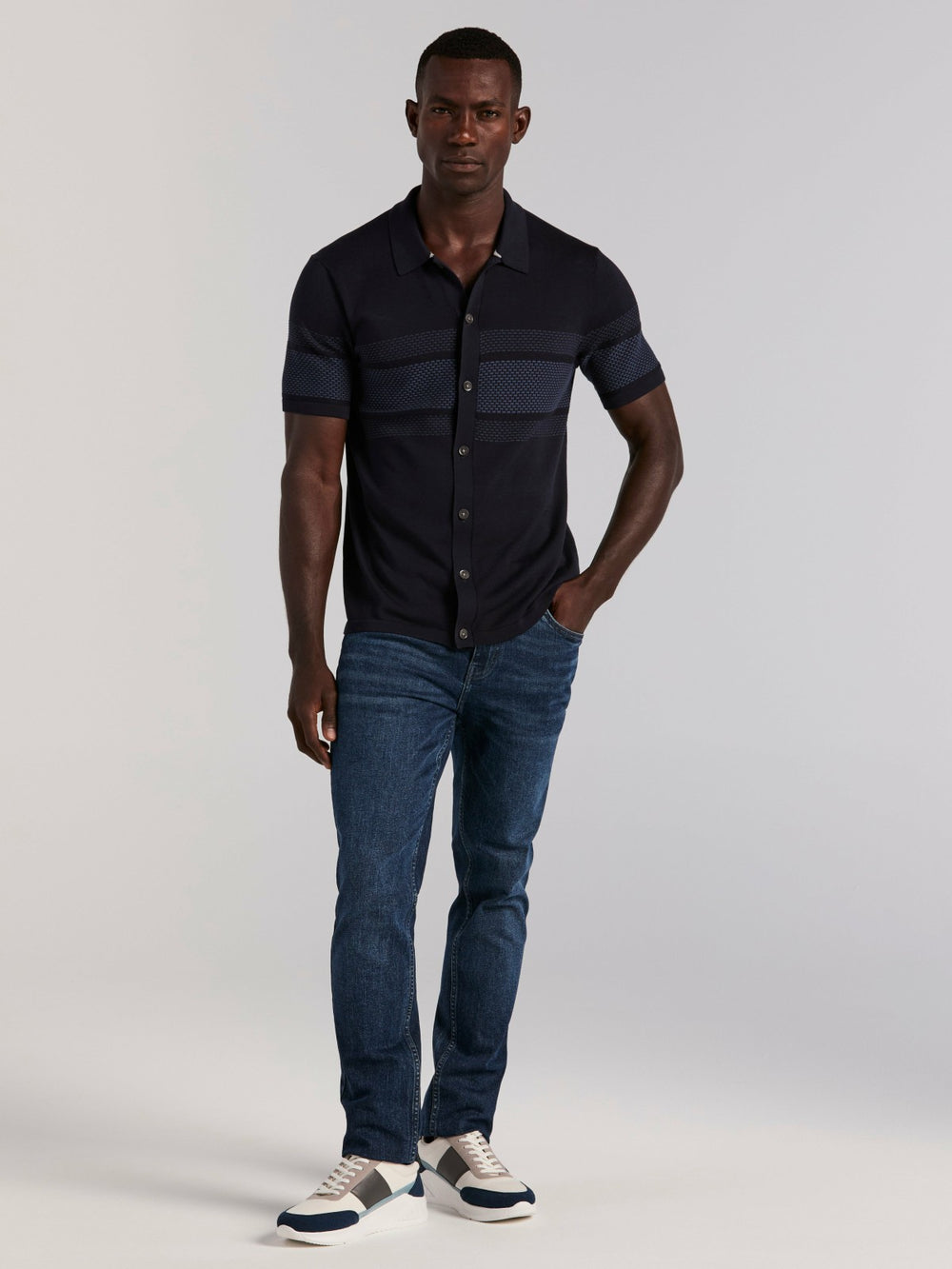 Cotton Modal Textured Button Front Sweater