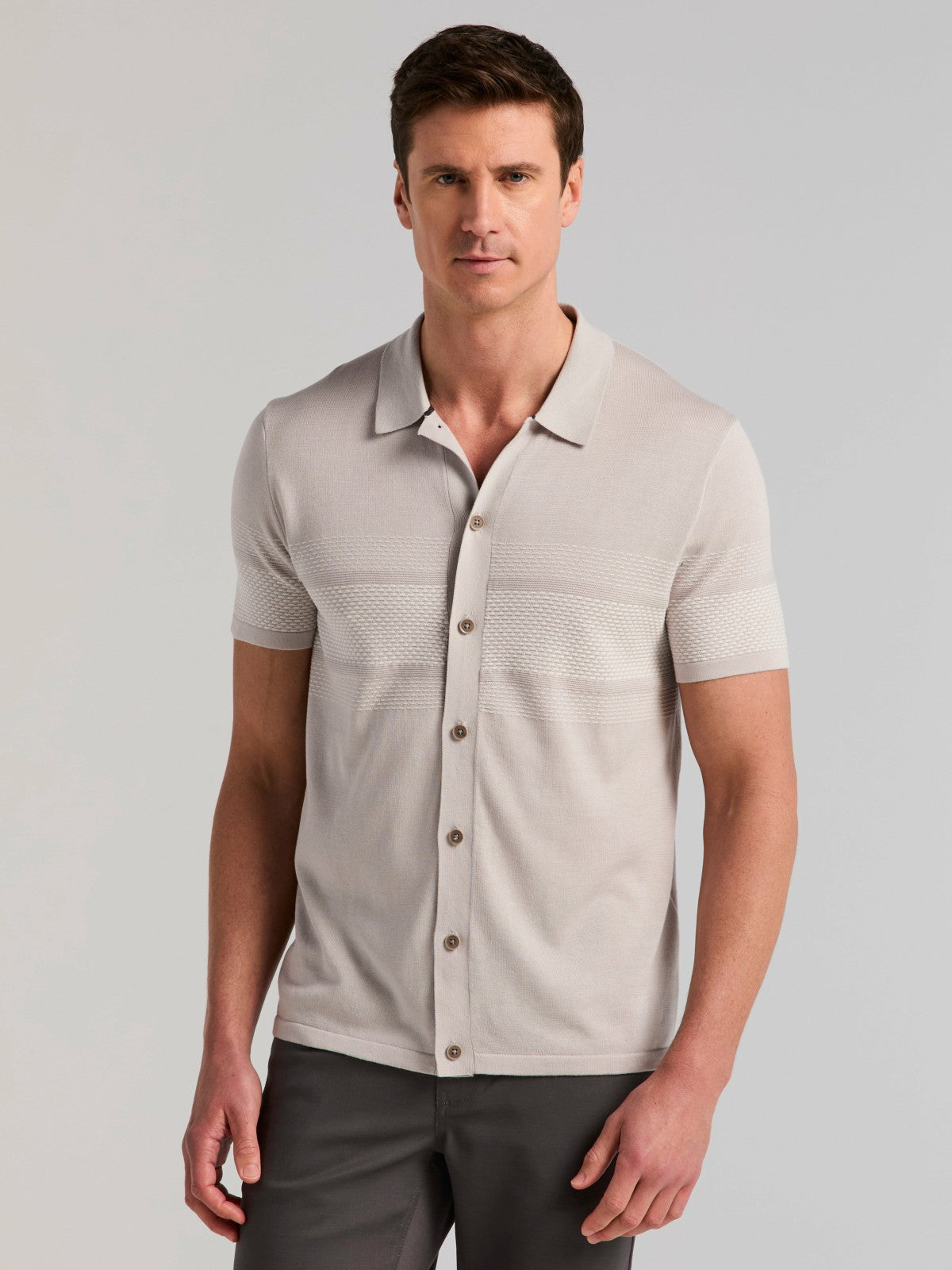 Cotton Modal Textured Button Front Sweater