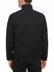 Solid Stretch Full-Zip Fleece Jacket