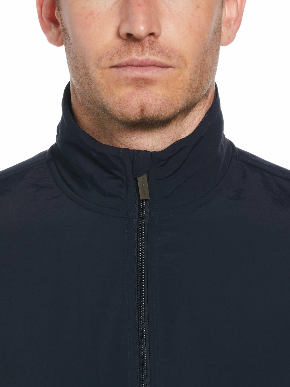 Heathered Full Zip Mock Neck Fleece Jacket
