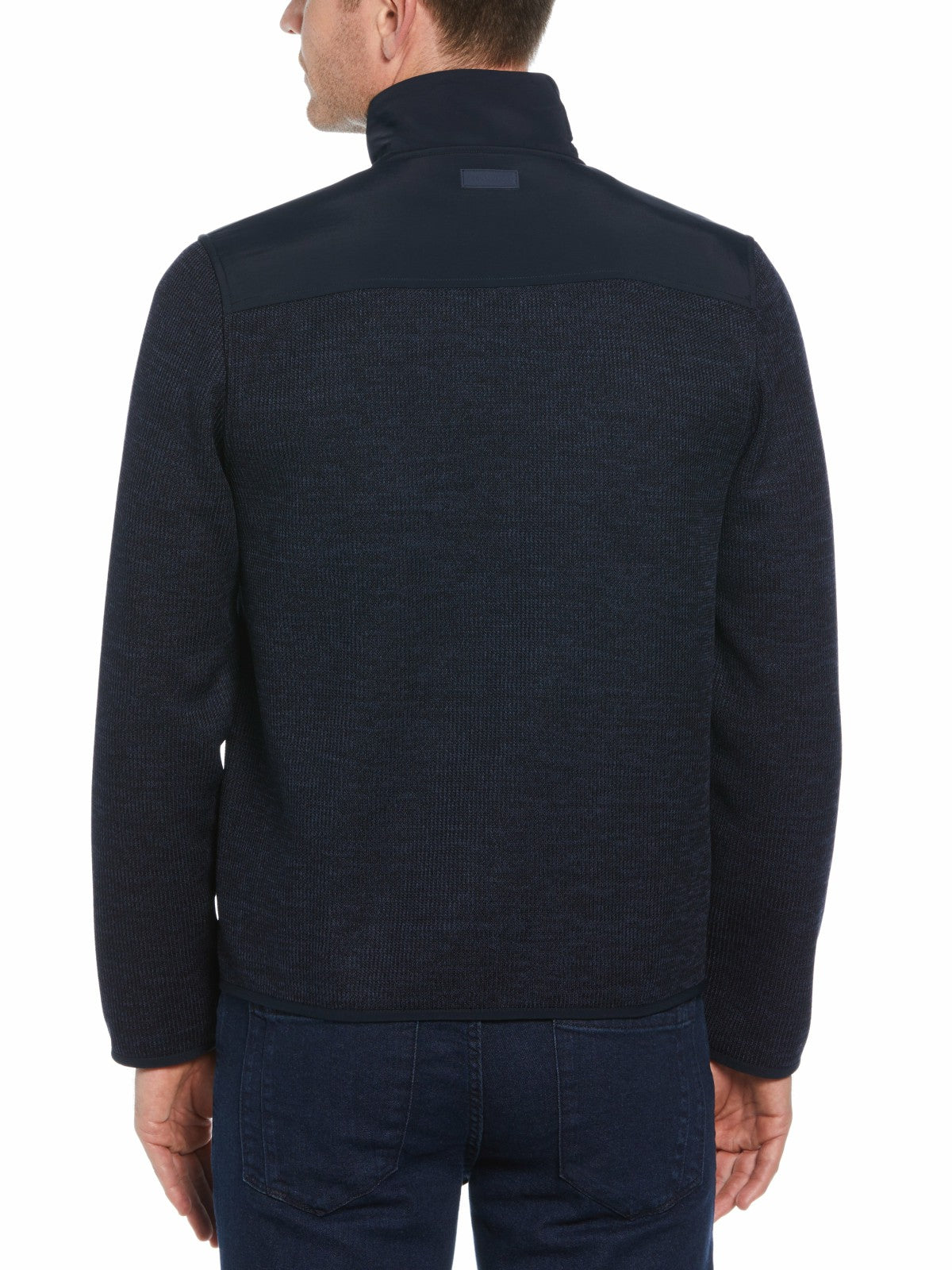 Heathered Full Zip Mock Neck Fleece Jacket