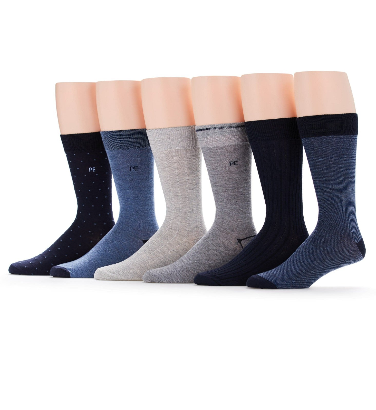 Men's 6 Pack Pindot Casual Dress Socks