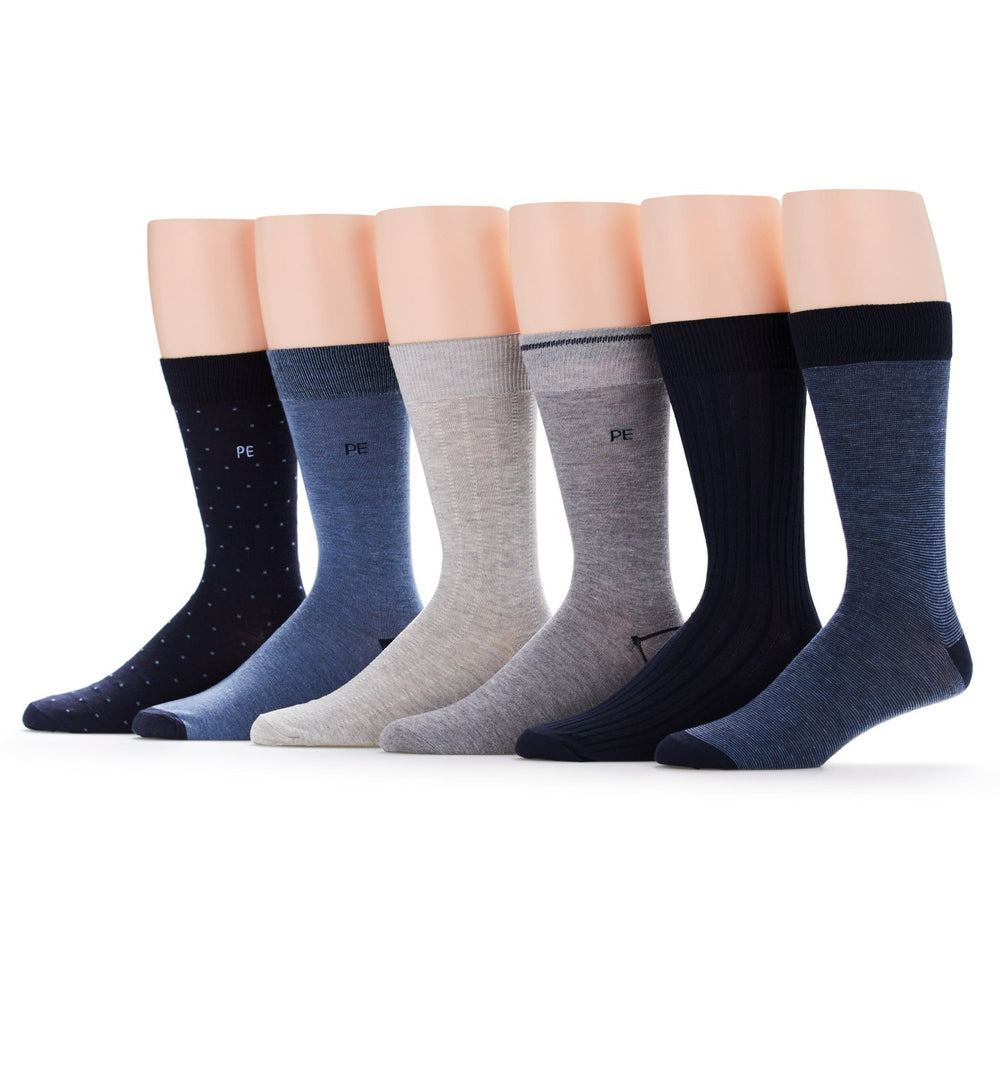 Men's 6 Pack Pindot Casual Dress Socks