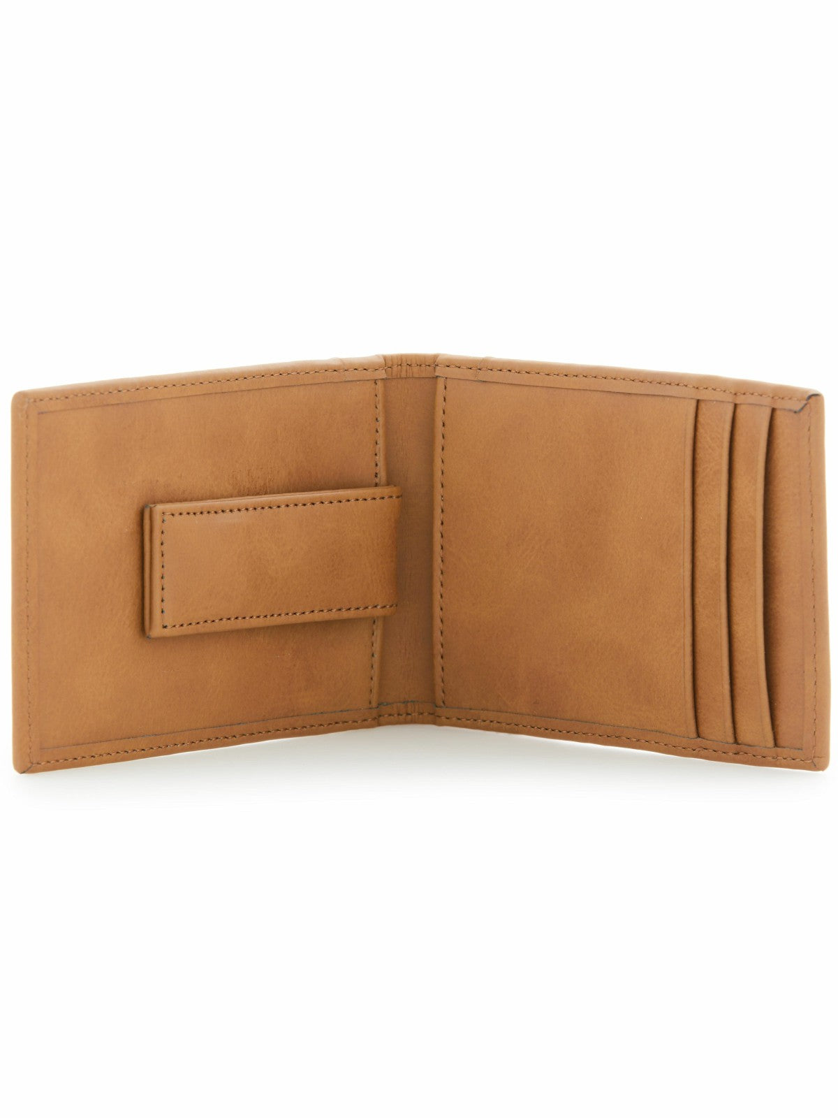 Tan Leather Money Clip Wallet