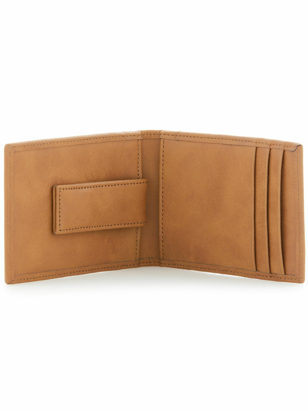 Tan Leather Money Clip Wallet