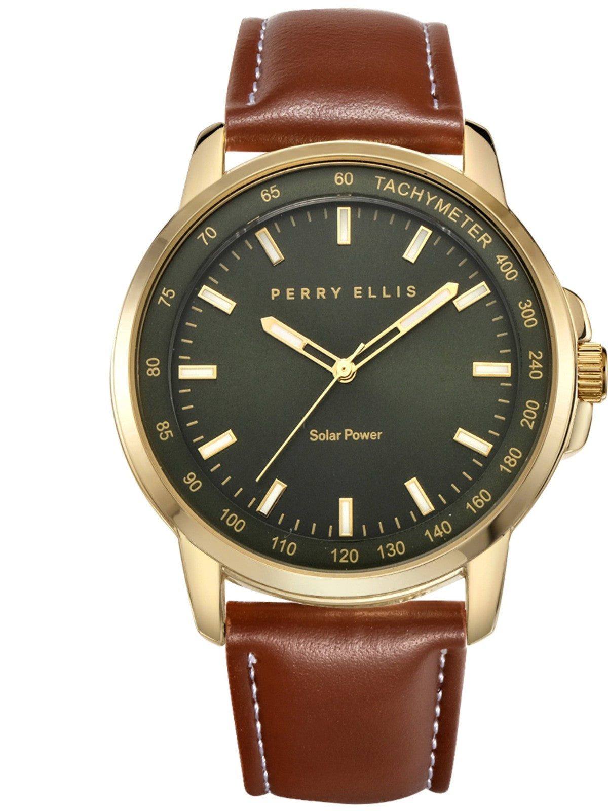 Solar Powered Vegan Cognac Leather Watch