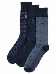 Patterned Bamboo Blend 3-Pack Socks