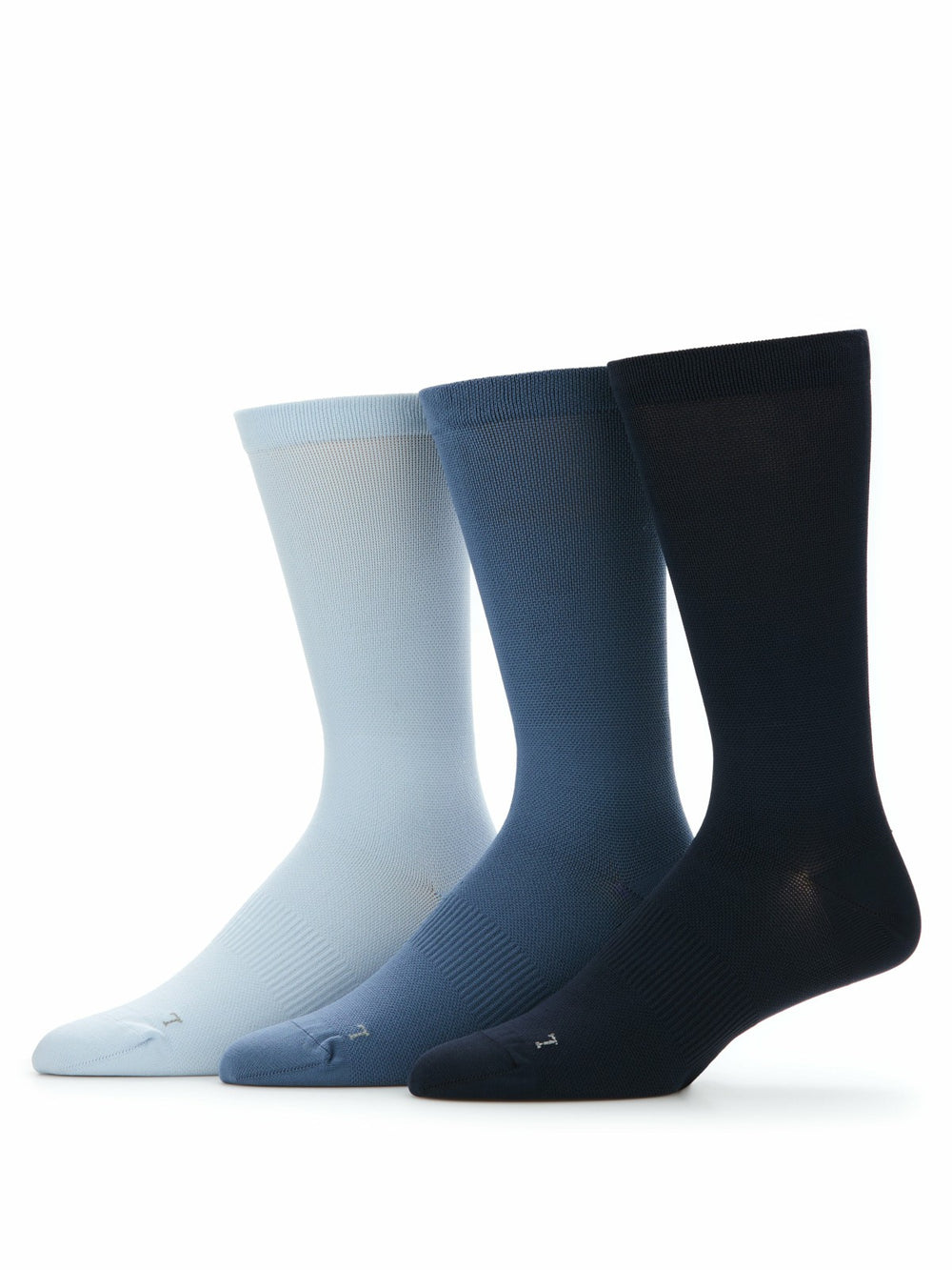 3-Pack Performance Microfiber Pique Flat Crew Socks