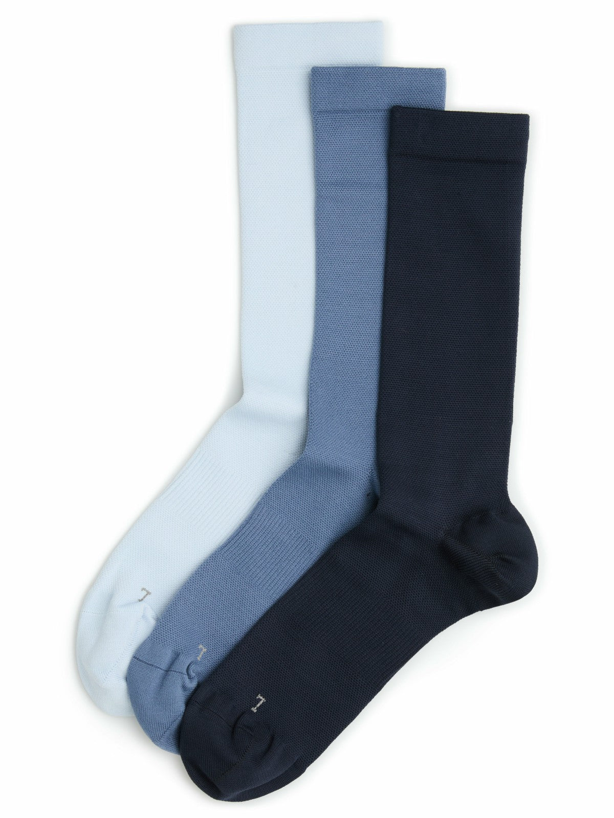 3-Pack Performance Microfiber Pique Flat Crew Socks